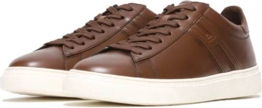 Hogan Bruine geborstelde leren H365 sneakers Brown Heren