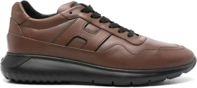 Hogan Bruine Kalf Sneaker Brown Heren