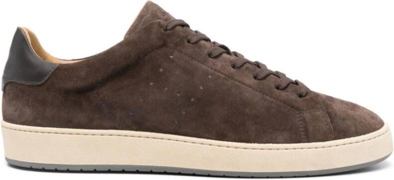 Hogan Bruine leren sneakers geborstelde afwerking Brown Heren