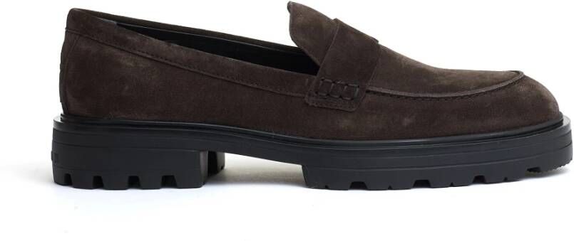 Hogan Bruine Loafer Schoenen Gemaakt in Italië Brown Heren