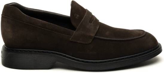 Hogan Bruine platte mocassinschoenen Brown Heren