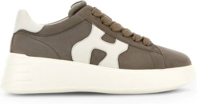 Hogan Bruine sneakers met witte zool Brown Dames