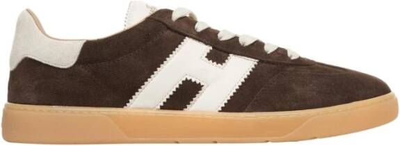 Hogan Bruine Suède Sneakers Cool Stijl Brown Heren