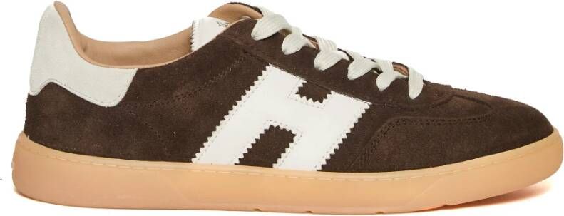 Hogan Bruine Suède Sneakers Cool Stijl Brown Heren