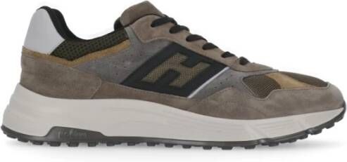 Hogan Bruine Suede Sneakers met Tech Inzetstukken Multicolor Heren