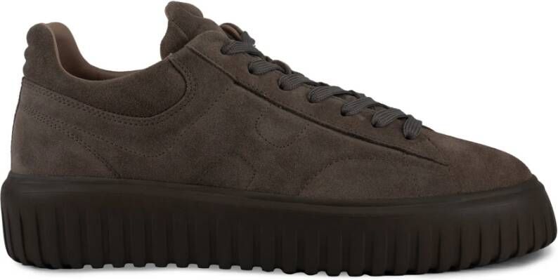 Hogan Bruine Suède Veterschoenen Sneakers Brown Heren