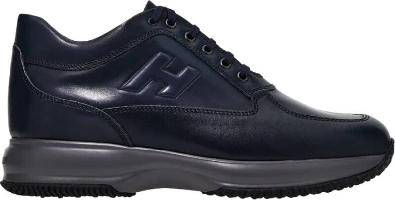 Hogan Casual Leren Sneakers met H-Detail Blue Heren