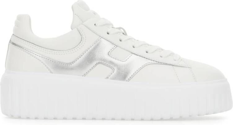 HOGAN Lage Sneakers Dames H-stripes Maat: 36 Materiaal: Leer Kleur: Wit