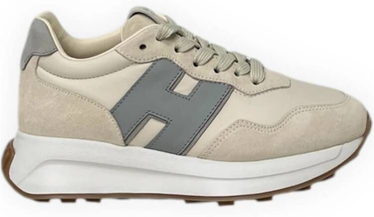 Hogan Casual Veterschoenen met Patch White Dames