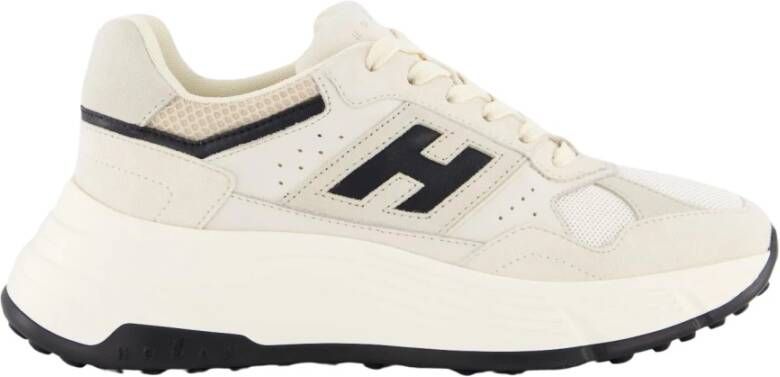 HOGAN Sneakers Dames Combi Mesh Sneaker Maat: 39 Materiaal: Leer Kleur: Beige