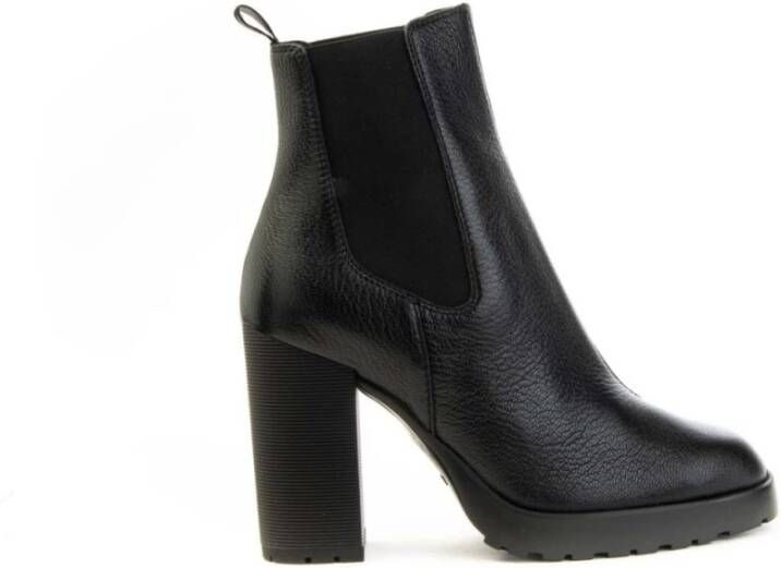 Hogan Chelsea Boot voor dames met opvallend H-vormig profiel en hoge hak Zwart Dames