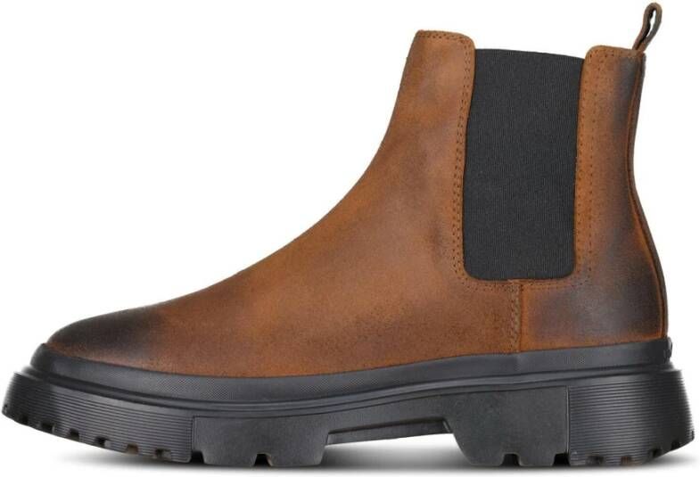 Hogan Veloursleren Chelsea Boots Brown Heren