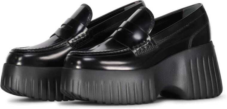 Hogan Comfortabele Wedge Loafers met Memory Foam Black Dames