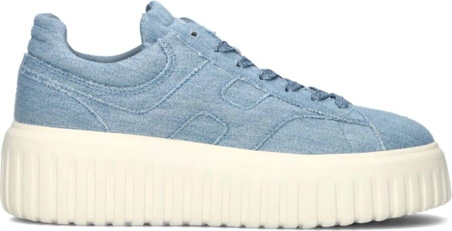 HOGAN Lage Sneakers Dames H-stripes Maat: 39 Materiaal: Denim Kleur: Blauw