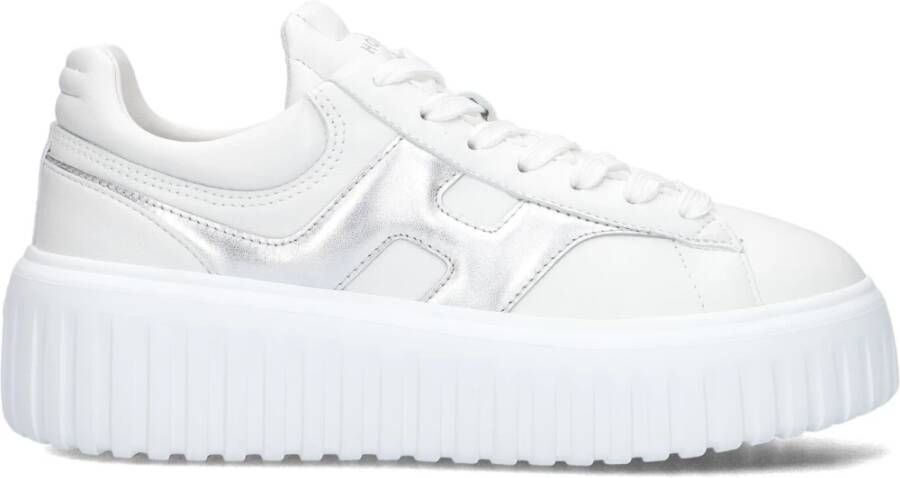 HOGAN Lage Sneakers Dames H-stripes Maat: 37 Materiaal: Leer Kleur: Wit