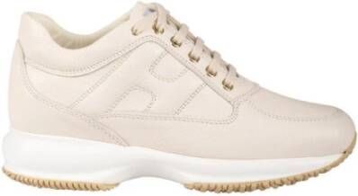 Hogan Sneakers van getextureerd leer met parelmoer afwerking White Dames