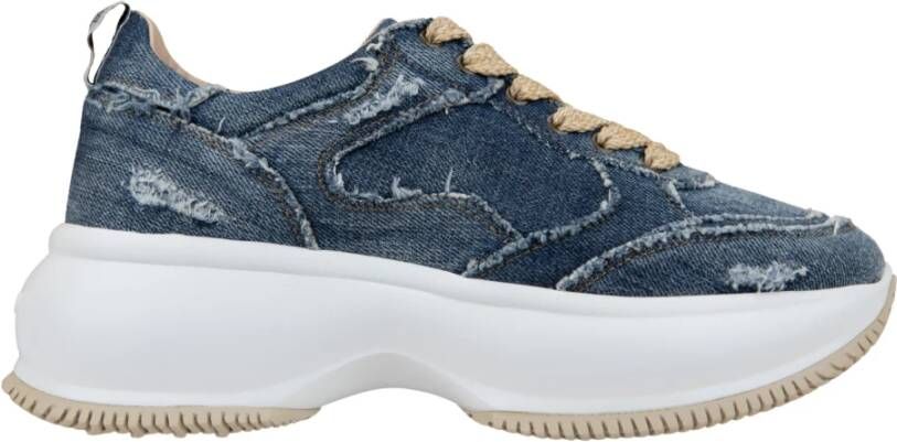 Hogan Denim Stijl Veterschoenen Blue Dames