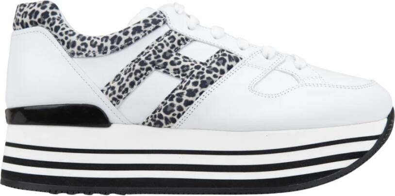 Hogan Dierenprint Veterschoenen voor Dames White Dames