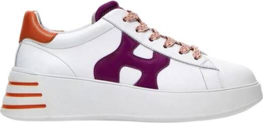 Hogan Essentiële leren sneakers met golfzijde H-detail White Dames