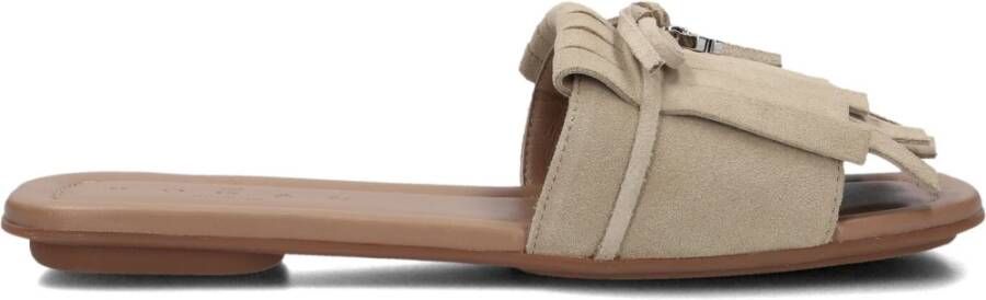 Hogan Fringe Sandaal Slippers Beige Dames