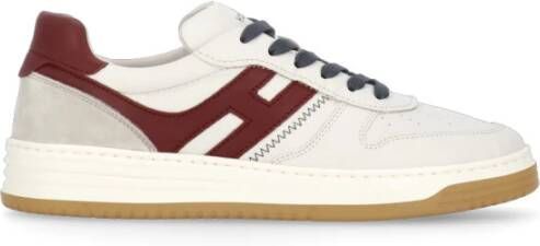 Hogan Gaatjesleren Sneakers met Contrasterende Details White Heren