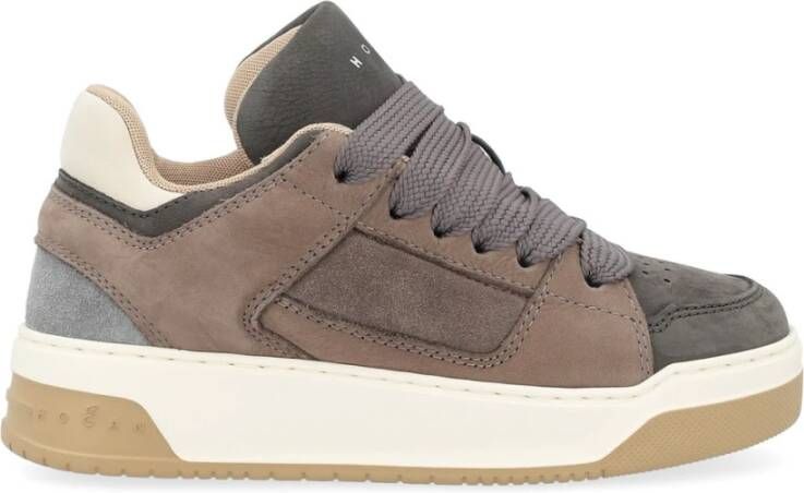 Hogan Gebonden Sneaker in Rood en Zwart Brown Dames