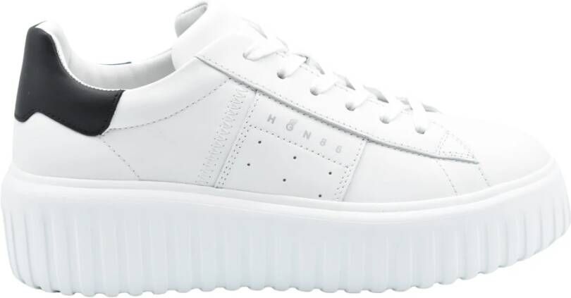 Hogan Geknoopte Zwarte Schoenen Elegante Stijl White Dames