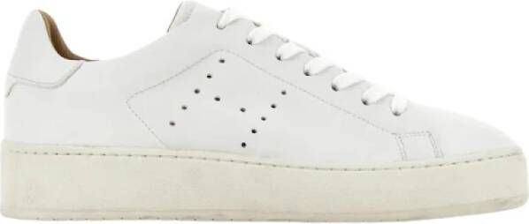 Hogan Geperforeerde leren sneakers met zij-H White Dames