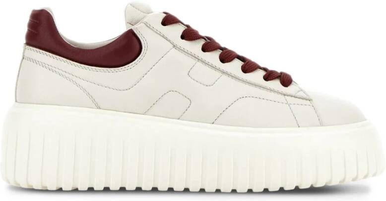 Hogan Gestreepte Ivory Sneakers Beige Dames