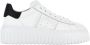 Hogan Gestreepte Leren Sneakers Witte Rubberen Zool White Dames - Thumbnail 1