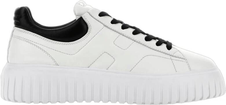 Hogan Gestreepte Leren Sneakers Zwart Wit White Heren