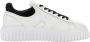 Hogan Gestreepte Leren Sneakers Zwart Wit White Heren - Thumbnail 1