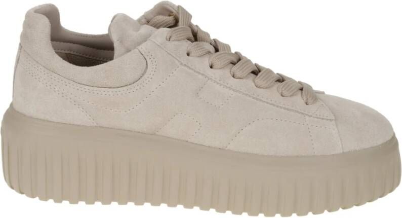 Hogan Gestreepte platte schoenen Beige Dames