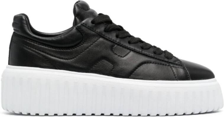 Hogan Gewatteerde Leren Sneakers Zwart Black Dames