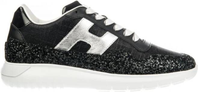 Hogan Glanzende Glittersneakers Zwart Dames