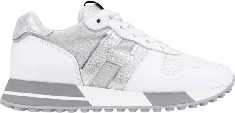 Hogan Glitter Stof Veters Dames Sneakers White Dames