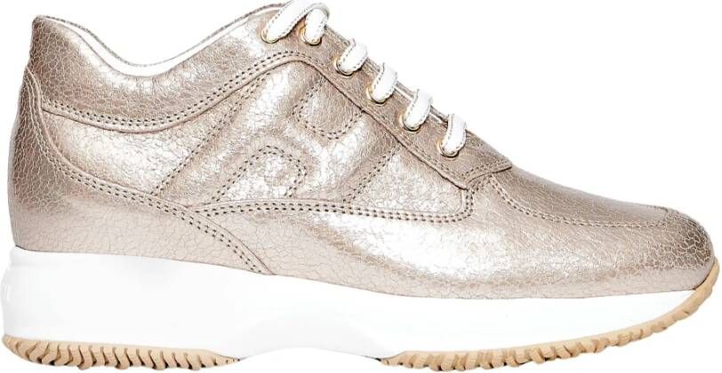 Hogan Gouden Interactieve Sneakers voor Vrouwen Beige Dames