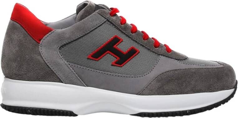 Hogan Grijze Sneakers Interactief Suède Stof Multicolor Heren