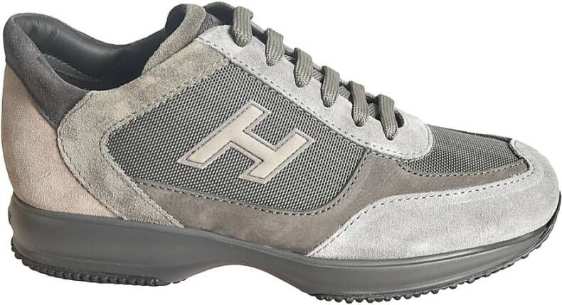 Hogan Grijze Suède en Technische Stof Sneakers Gray Heren