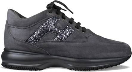 Hogan Grijze Suède Interactieve Sneakers Gray Dames