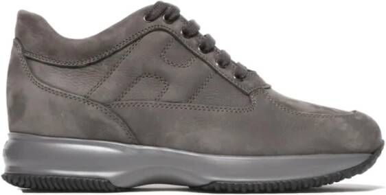 Hogan Grijze Suède Interactieve Sneakers Gray Heren