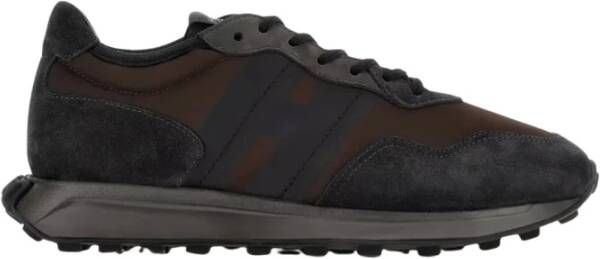 Hogan Grijze Suède Sneakers Brown Heren