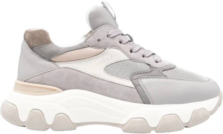 Hogan Grijze Suède Sneakers met Chunky Zool Gray Dames