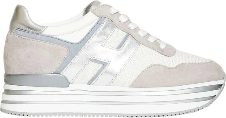 Hogan Grijze Suède Stoffen Sneakers Gray Dames