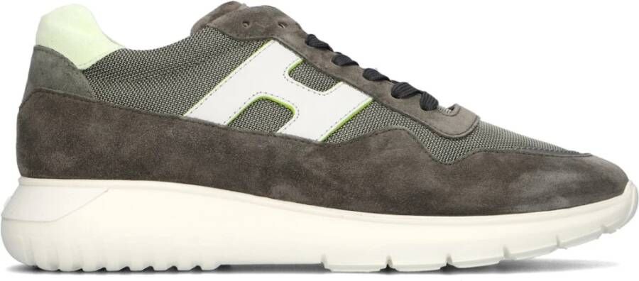 Hogan Groene Suède Mesh Lage Sneakers Multicolor Heren