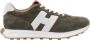 Hogan Groene Suède Sneakers met Leren Details Green Heren - Thumbnail 1