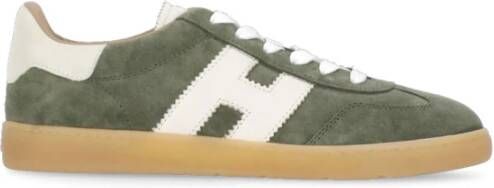 Hogan Groene Suède Sneakers Ronde Neus Green Dames