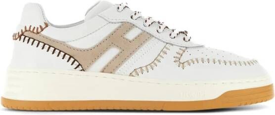 Hogan Ivory Leren Sneakers met Memory Foam Beige Dames