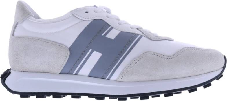 Hogan Witte Suède Sneakers met Techno Stofinzetten White Heren