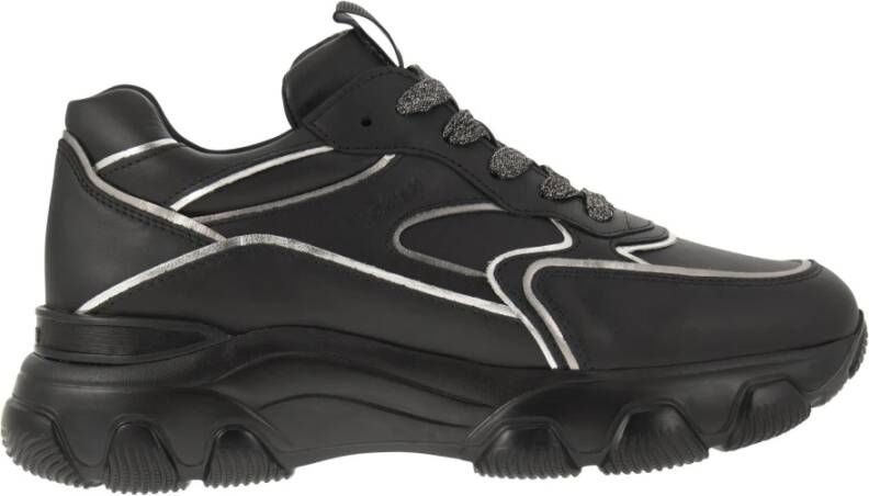 Hogan Hyperactieve Sneakers met Metallic Trim Black Dames